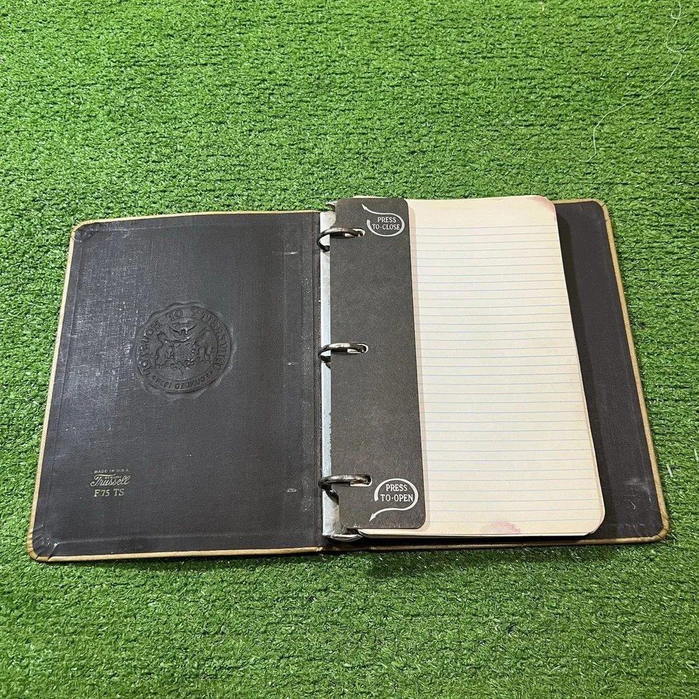 VTG University Of Houston Leather Notebook 1950s UofH Cougars Trussel USA READ